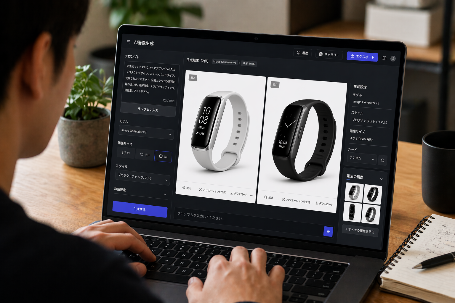 AIプロダクトデザインによる製品コンセプト検討イメージ