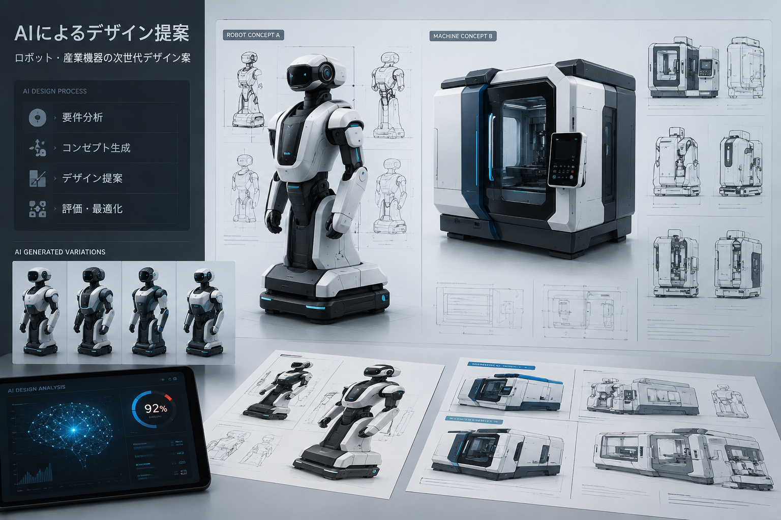 AIによるロボットや産業機器のデザイン案